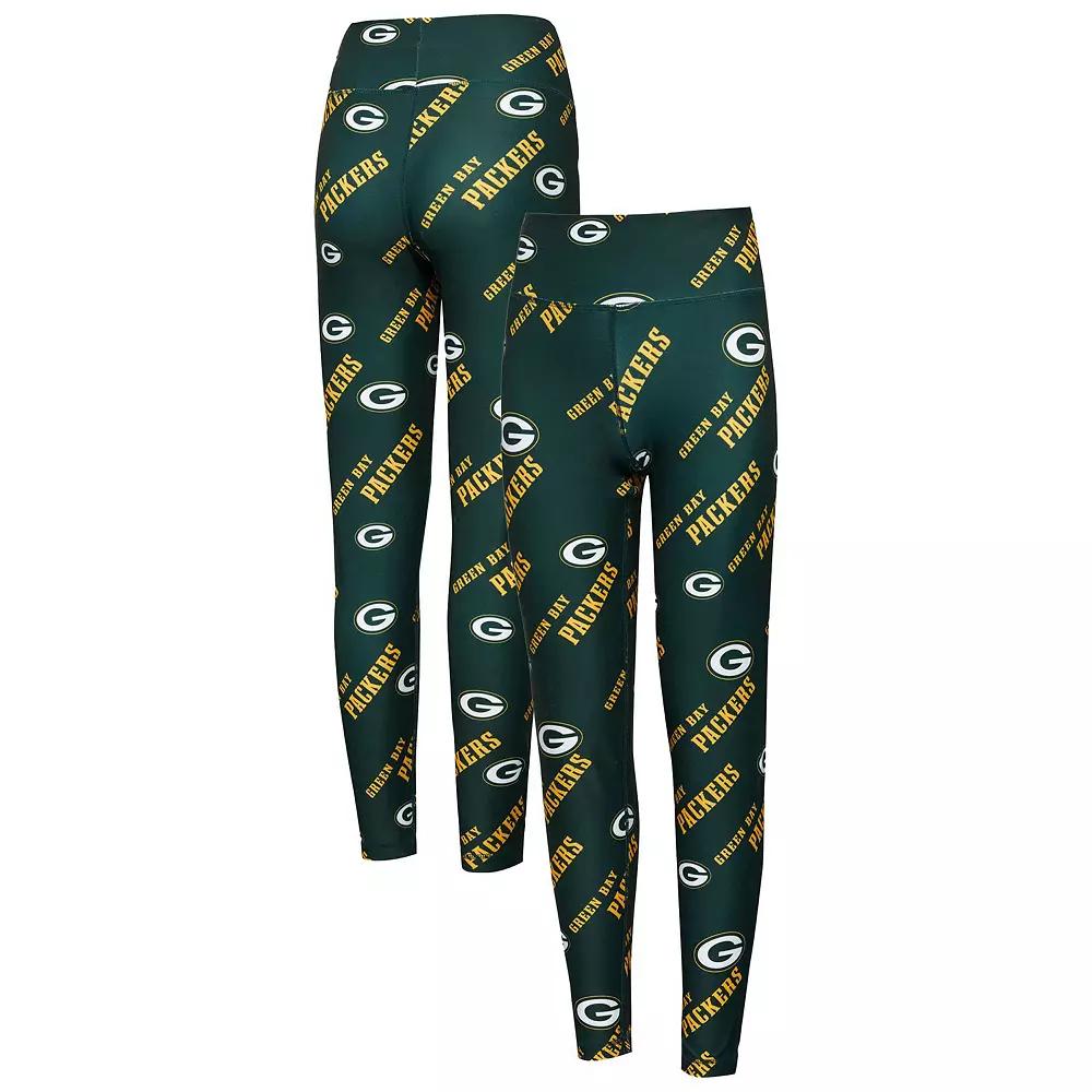 Women's Concepts Sport Green Green Bay Packers Breakthrough Allover Print Knit Leggings, Size: Large Product Image