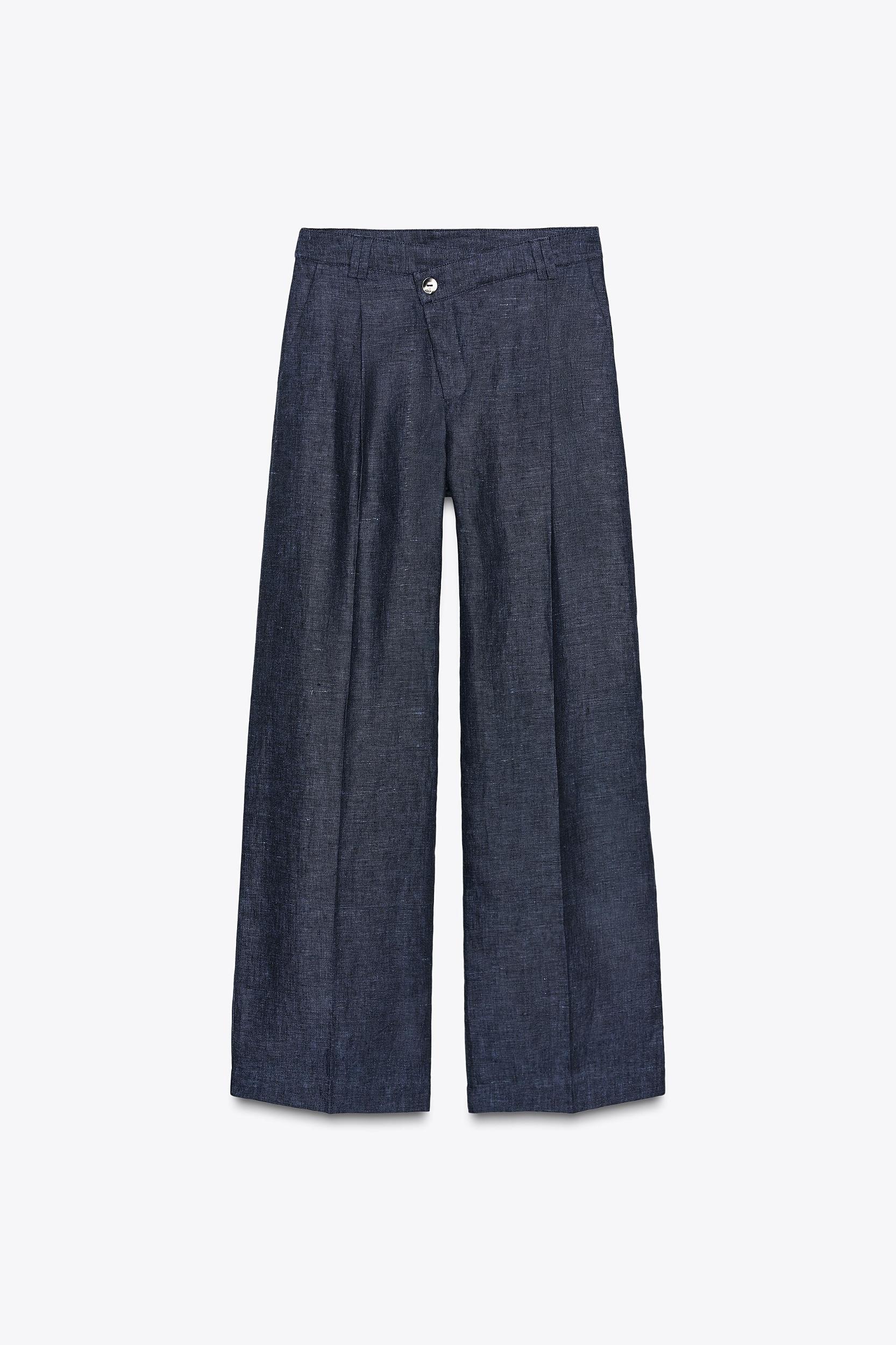 100% LINEN CROSS WAIST PANTS Product Image