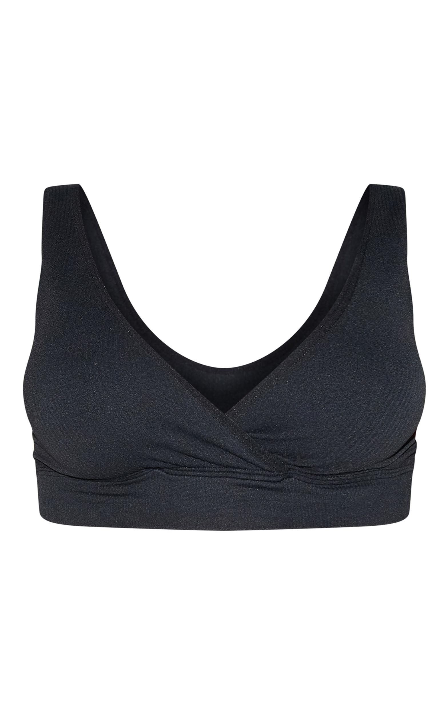 Maternity Black Wrap Over Nursing Bra Product Image