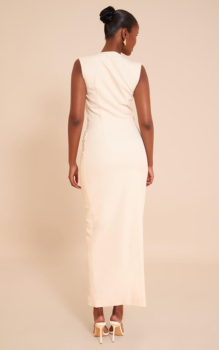 Butter Cream Woven Button Maxi Dress Product Image