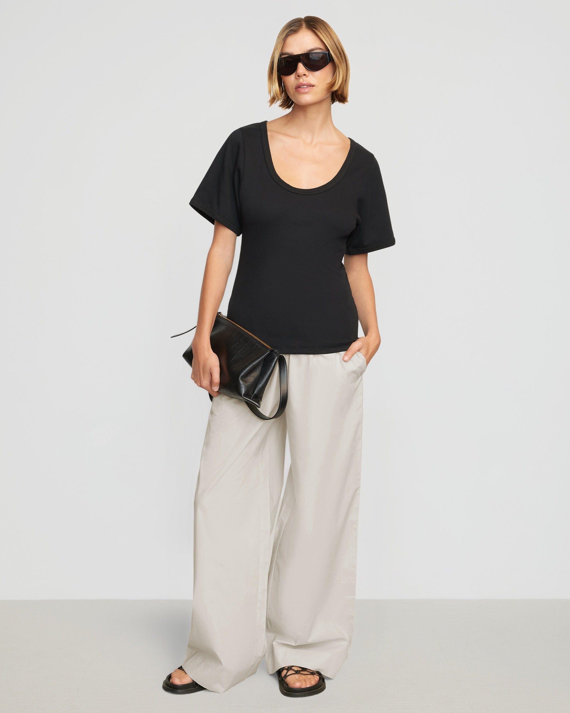 Paula Smocked-Waist Organic Cotton Pant Product Image