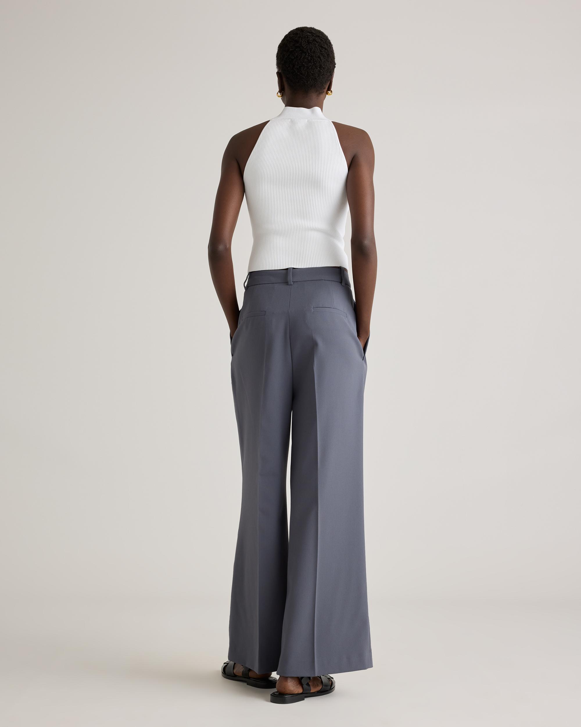 Quince | Women's Cropped High Neck Ribbed Knit Tank Top Size XS, Recycled nylon/polyester/spandex Product Image