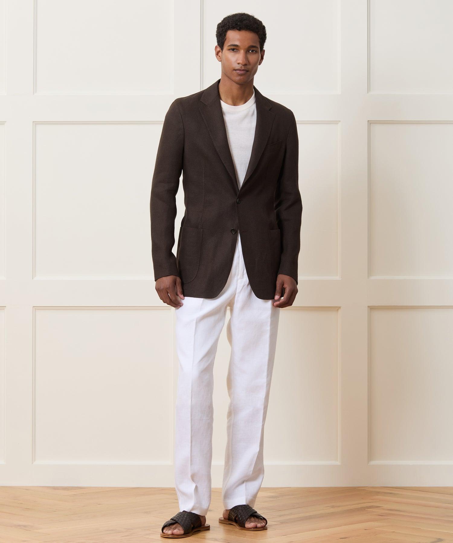 Italian Linen Basketweave Sport Coat in Dark Brown Product Image