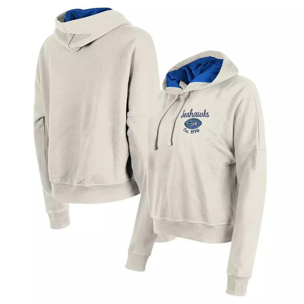 Women's New Era Cream Miami Dolphins 3rd Down Historic Pullover Hoodie,  Product Image