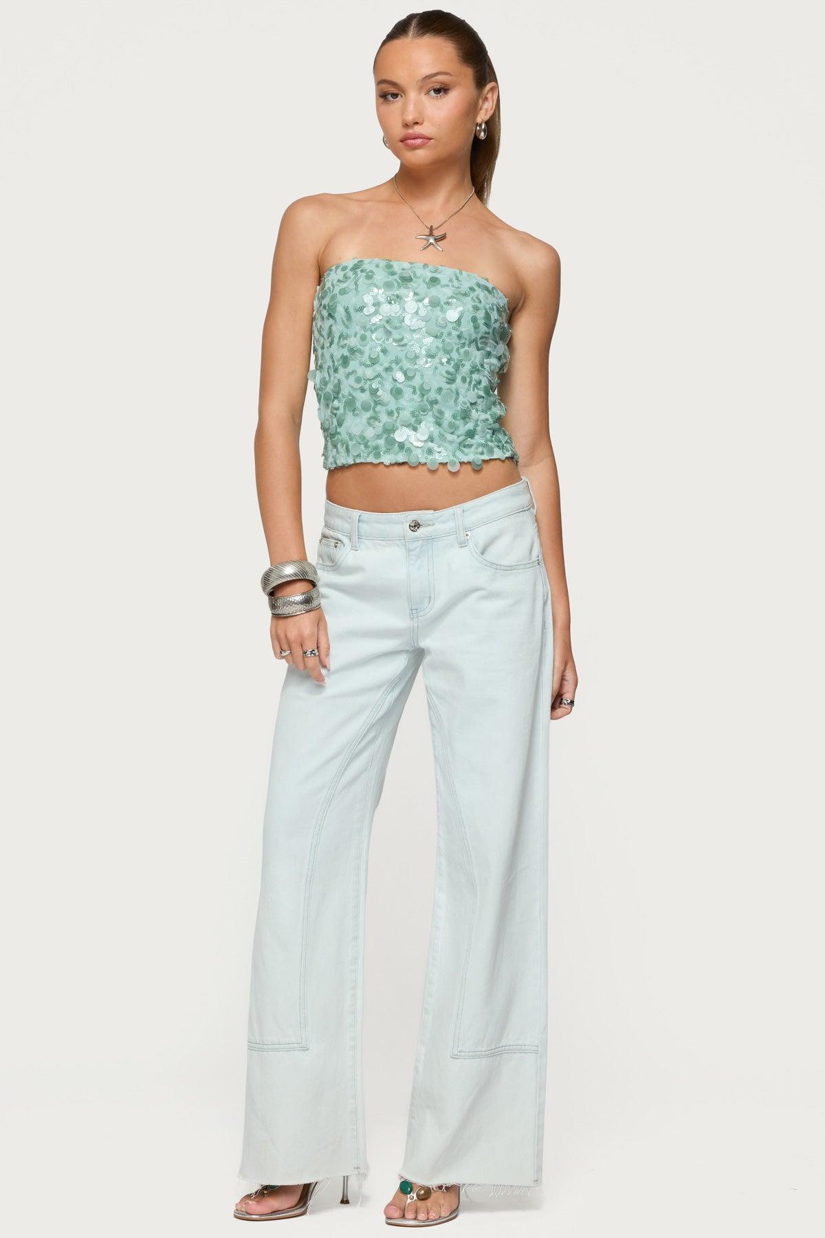 Brynn Sequin Strapless Top Product Image
