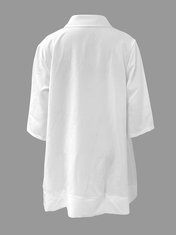 A-Line Half Sleeves Contrast Color Stand Collar Mini Dresses Product Image