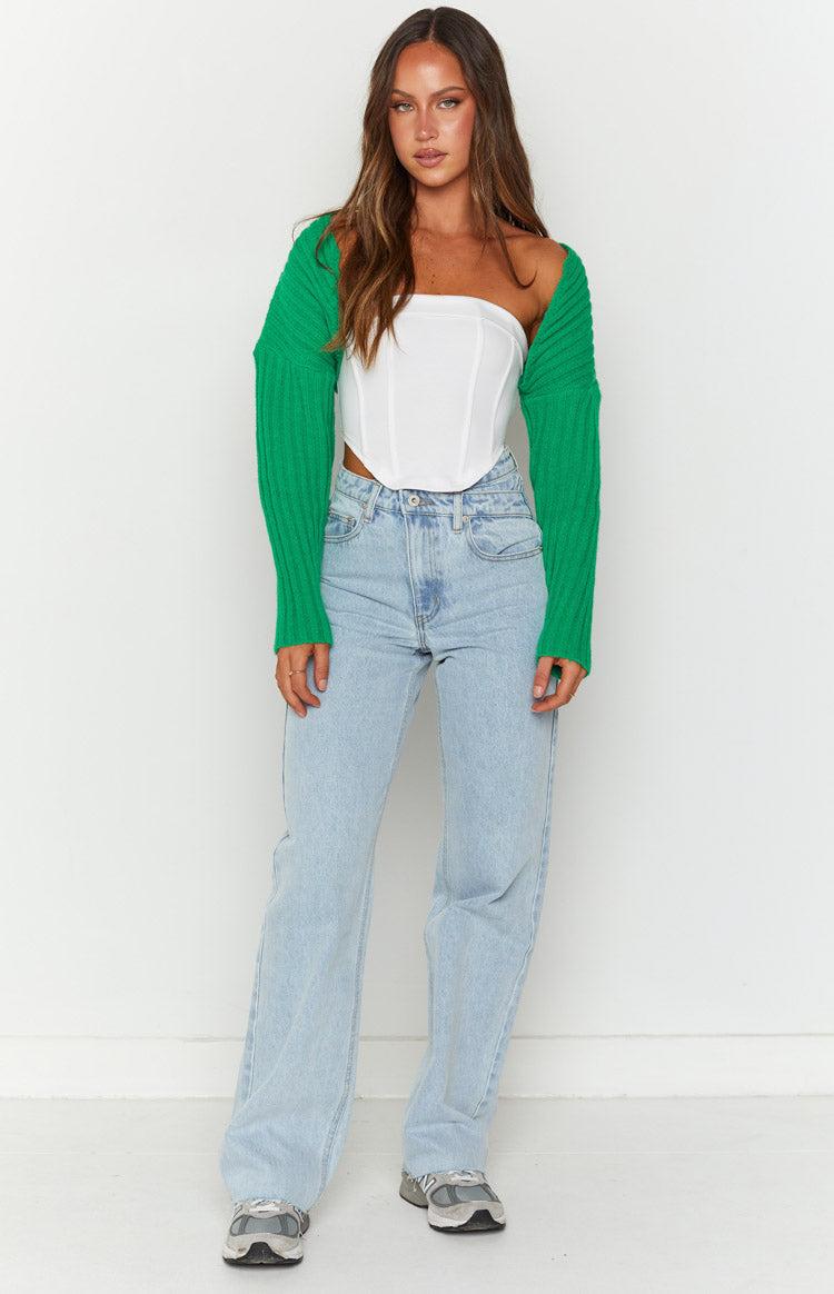 Elsa Green Rib Knit Bolero Product Image