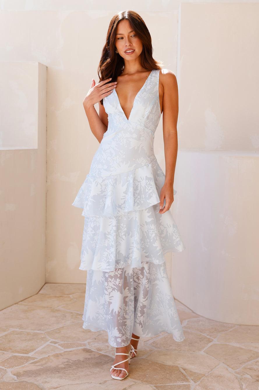 Autumn Love Maxi Dress Blue Product Image