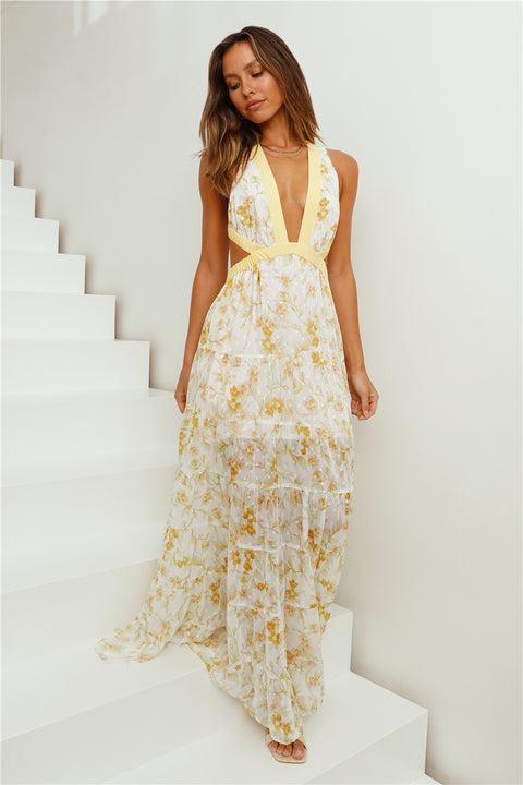 HELLO MOLLY Fashion Forward Maxi Dress Yellow Product Image