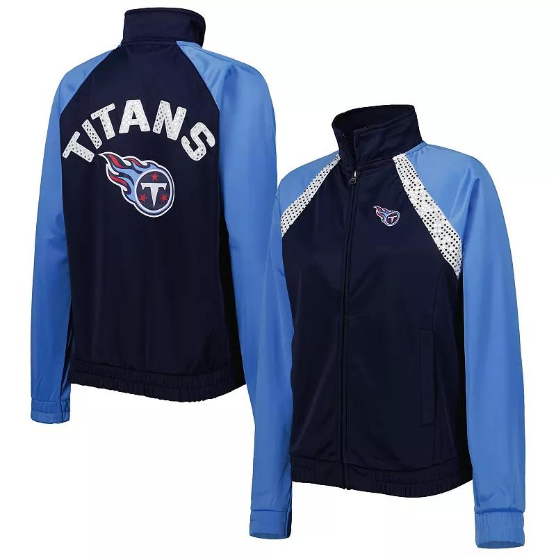 Women's G-III 4Her by Carl Banks Navy/Light Blue Tennessee Titans Confetti Raglan Full-Zip Track Jacket,  Product Image