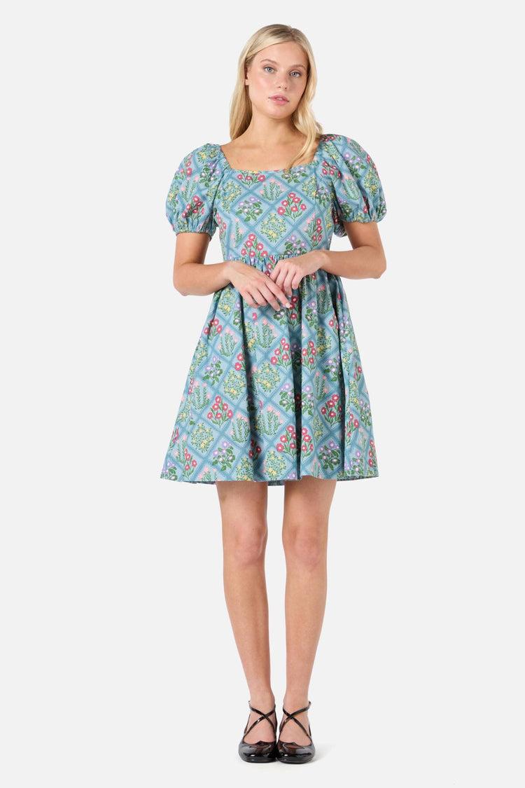 Lattice Floral Mini Dress Product Image