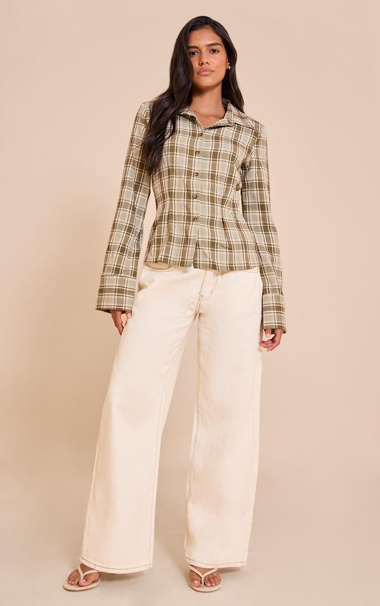 Green Fitted Check Shirt Product Image