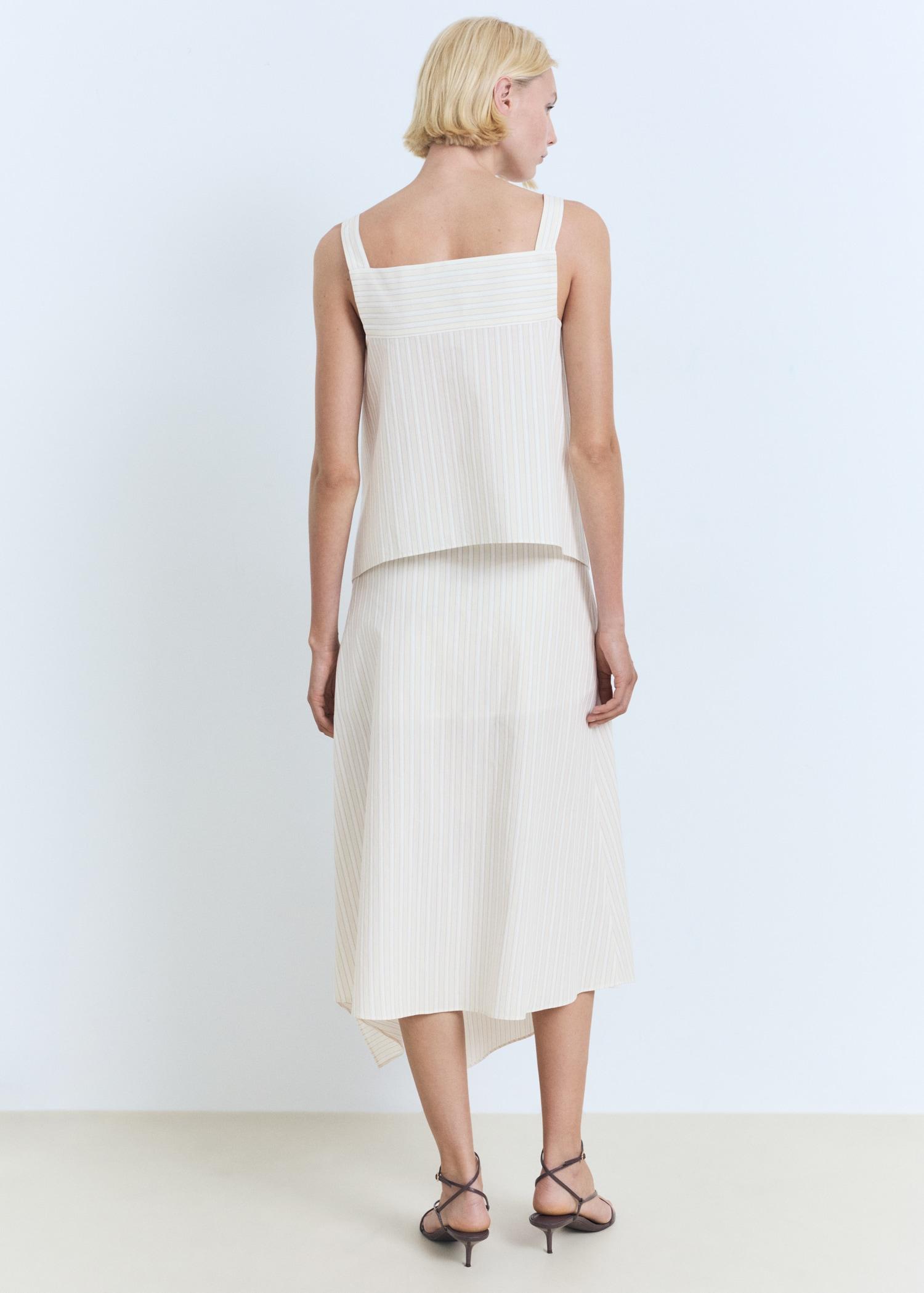 Striped asymmetric skirt - Women | MANGO USA Product Image