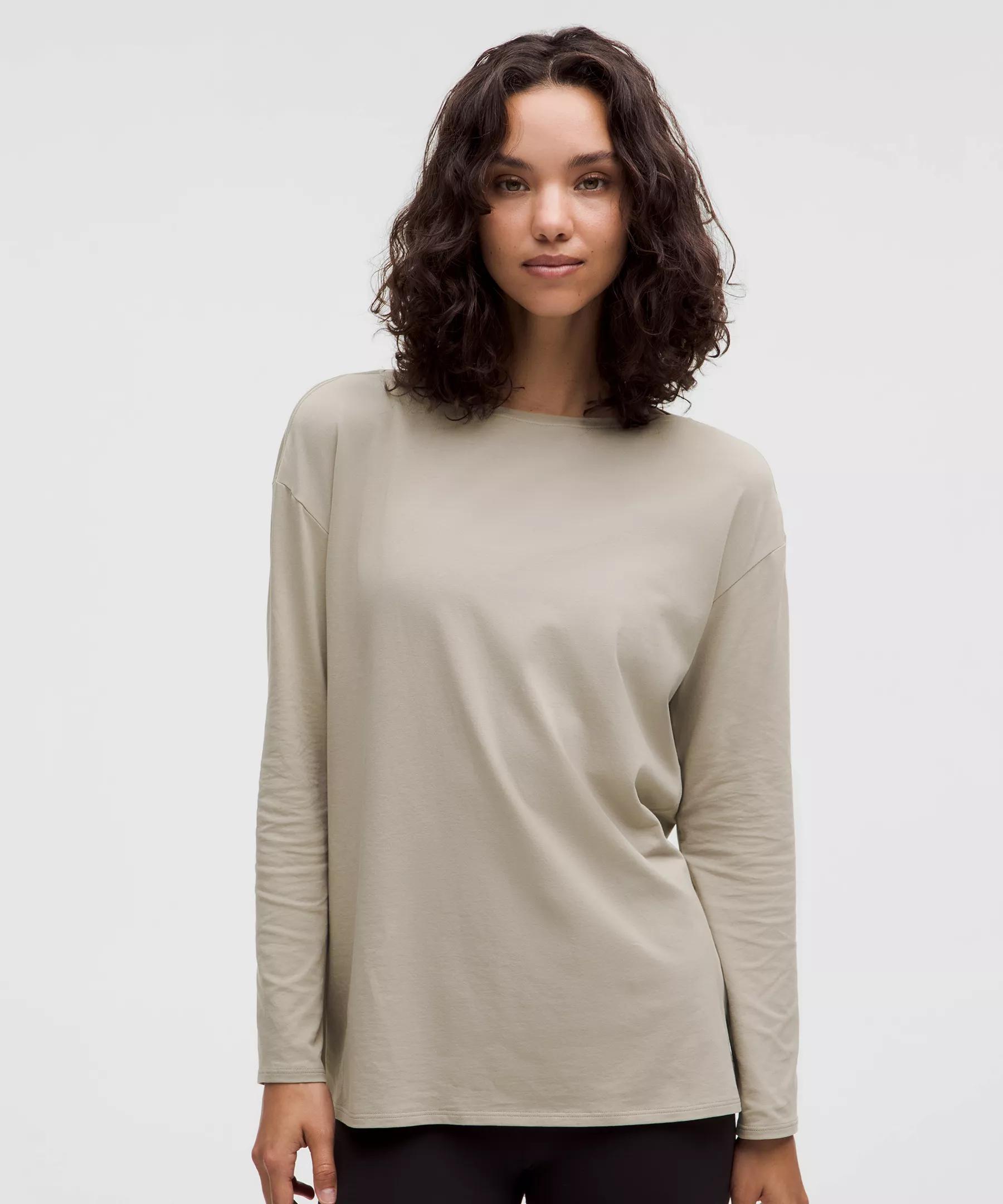 Relaxed-Fit Boatneck Long-Sleeve Shirt Product Image