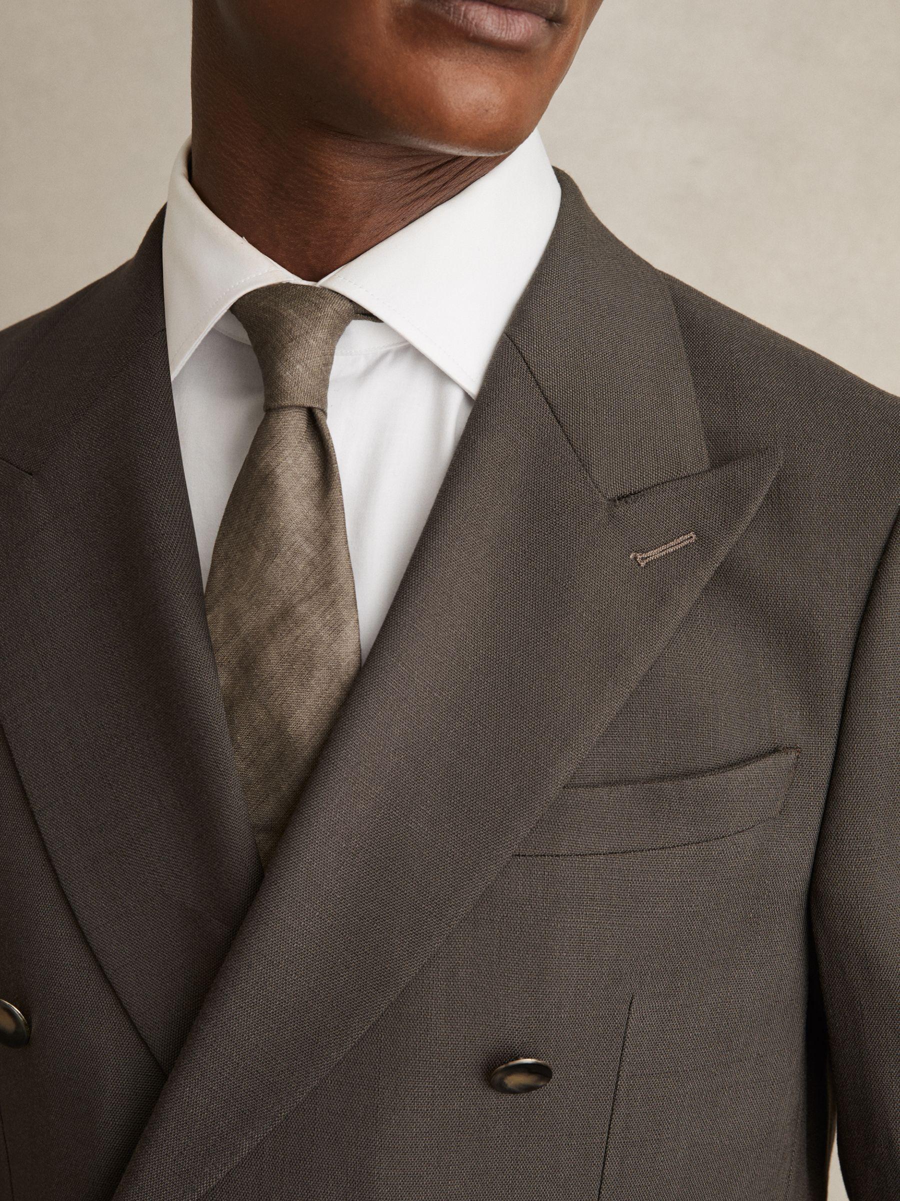 Slim Fit Double Breasted Suit Blazer in Dark Green Product Image