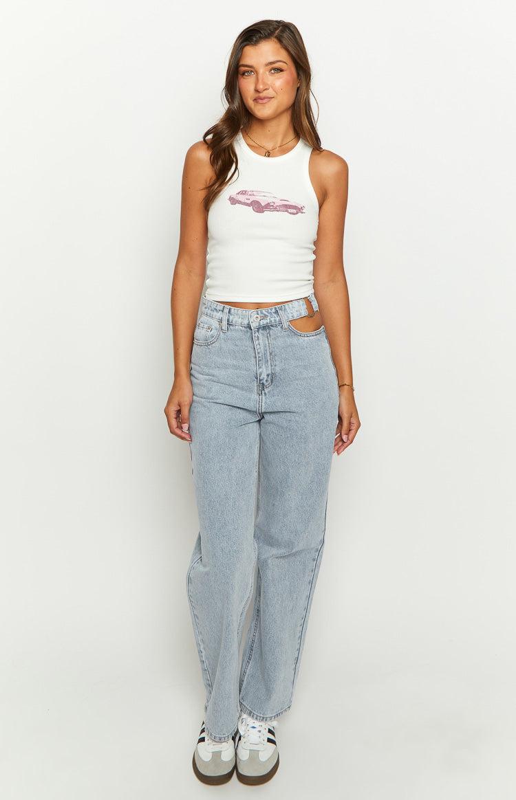 Blue Blaze Mid Wash Denim Cut Out Jeans Baby Product Image