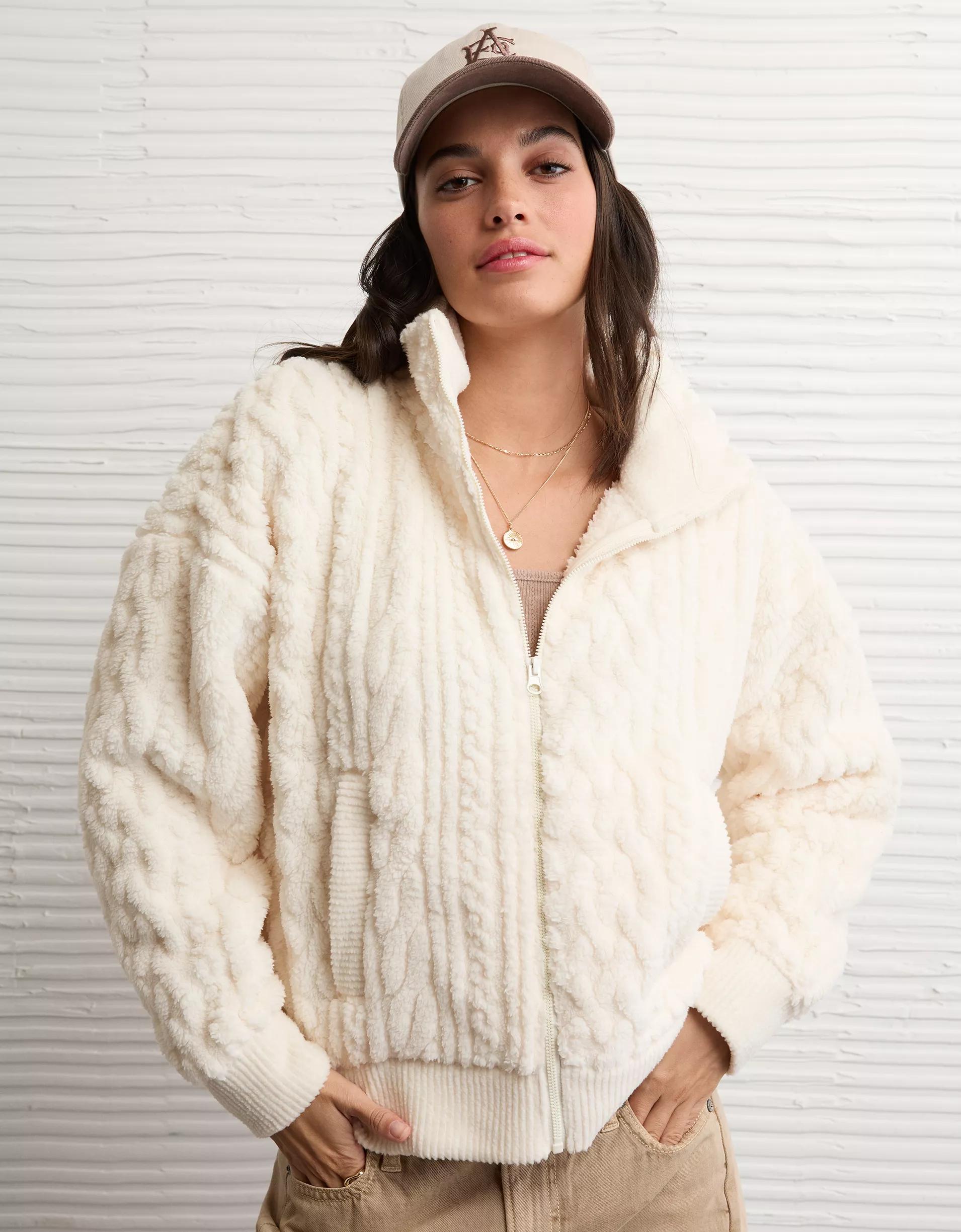 AE Cable Sherpa Full-Zip Sweatshirt Product Image