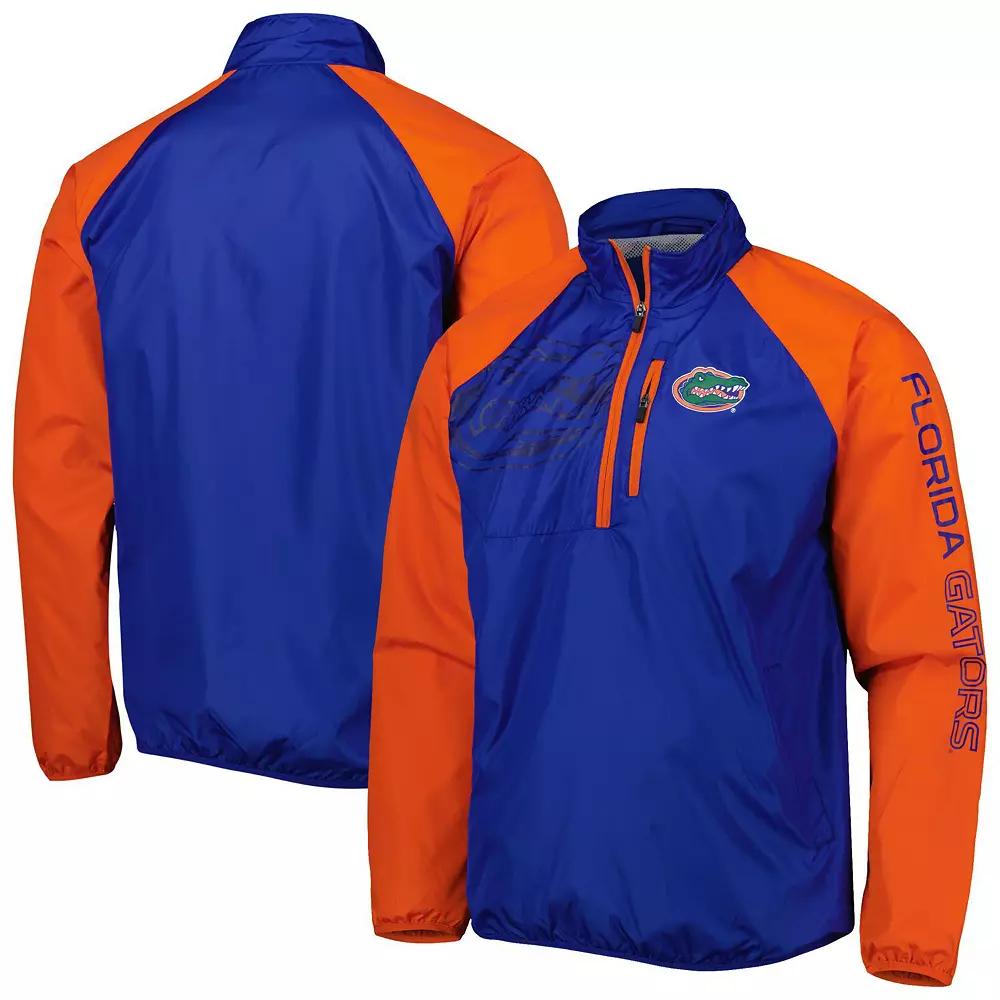 Men's G-III Sports by Carl Banks Royal/Orange Florida Gators Point Guard Raglan Half-Zip Jacket, Size: Large, Blue Product Image