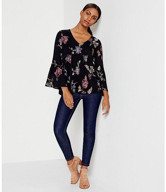 Karen Kane Dark Rinse Slim Leg Stretch Denim Jeggings Product Image