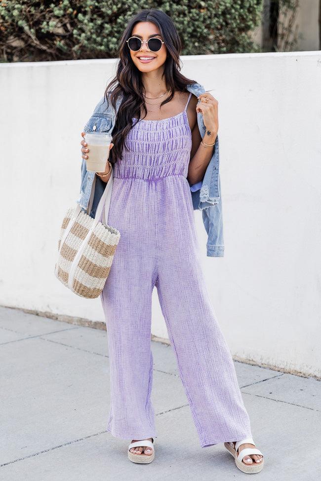 Jump For Joy Lavender Gauze Jumpsuit Product Image