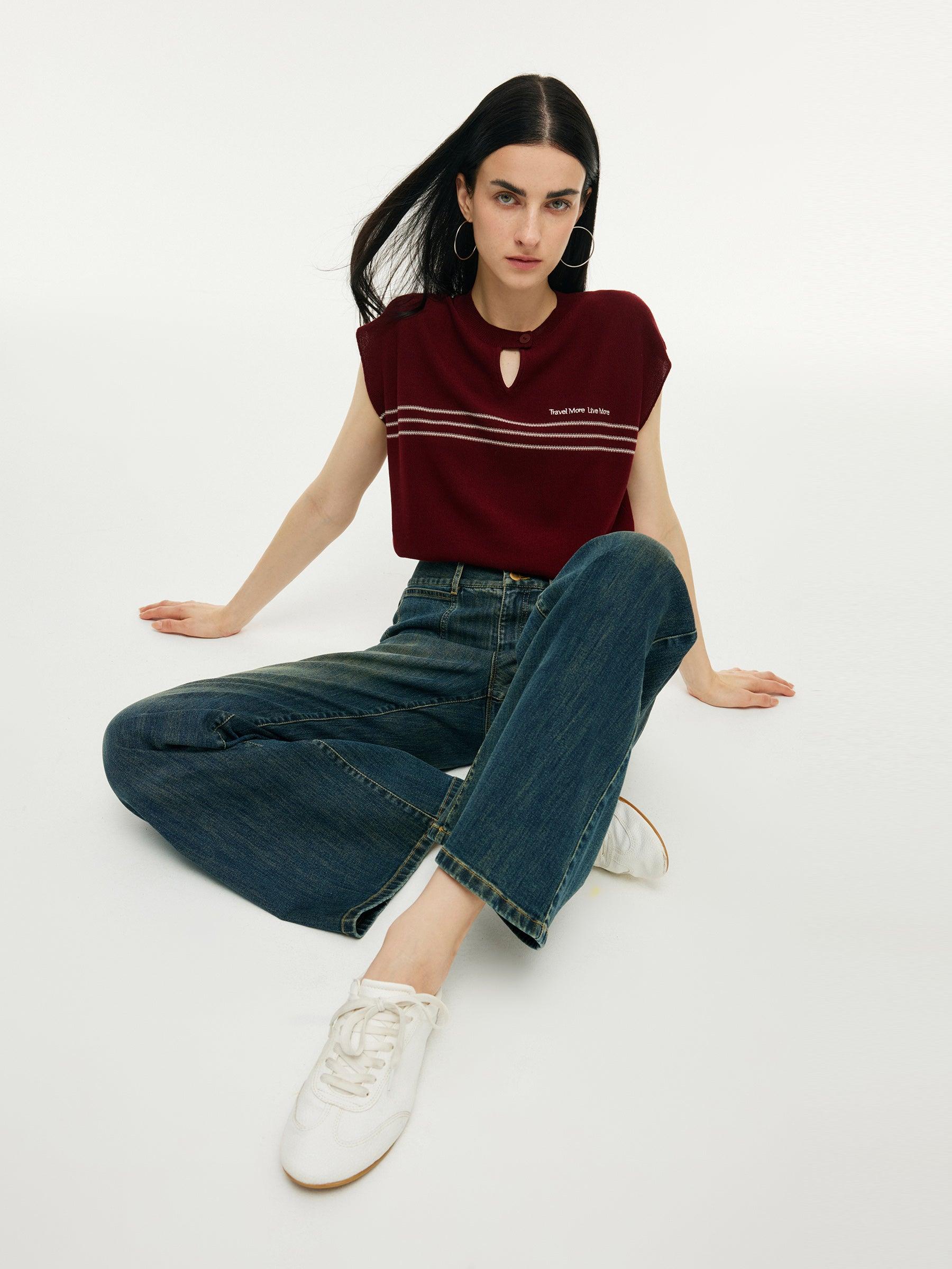 Denim High-Waisted Women Flared Jeans Product Image