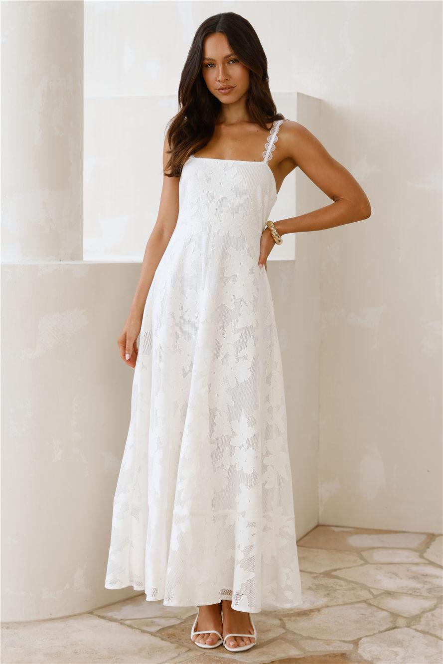 Soft Blossom Maxi Dress Cream Product Image