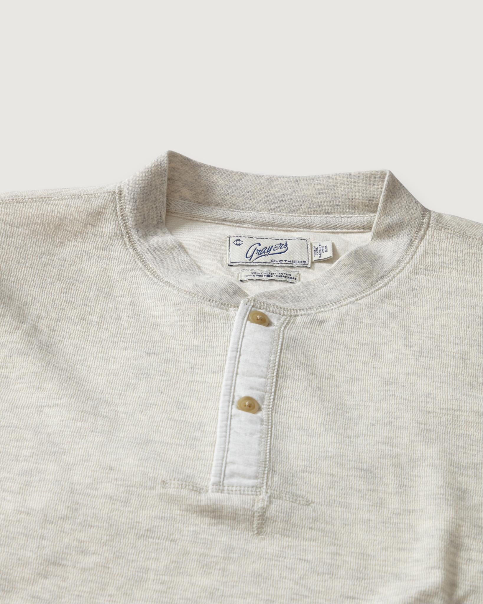 New Windsor Double Cloth Henley - Oatmeal Heather Product Image