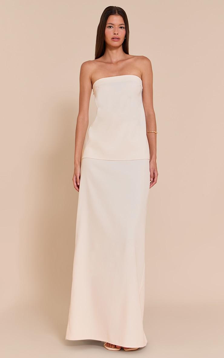 Cream Woven Bandeau Top Product Image