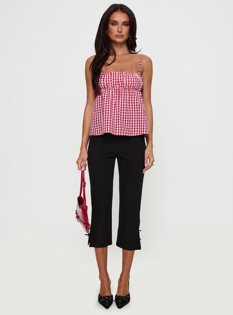 Mirabellah Frill Top Red Gingham Product Image