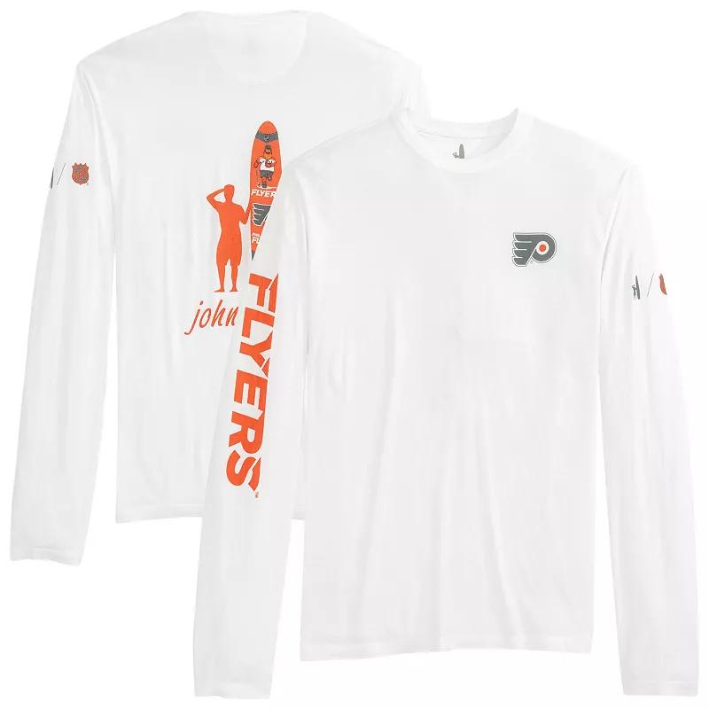 Men's johnnie-O White Philadelphia Flyers Adam Long Sleeve T-Shirt,  Product Image