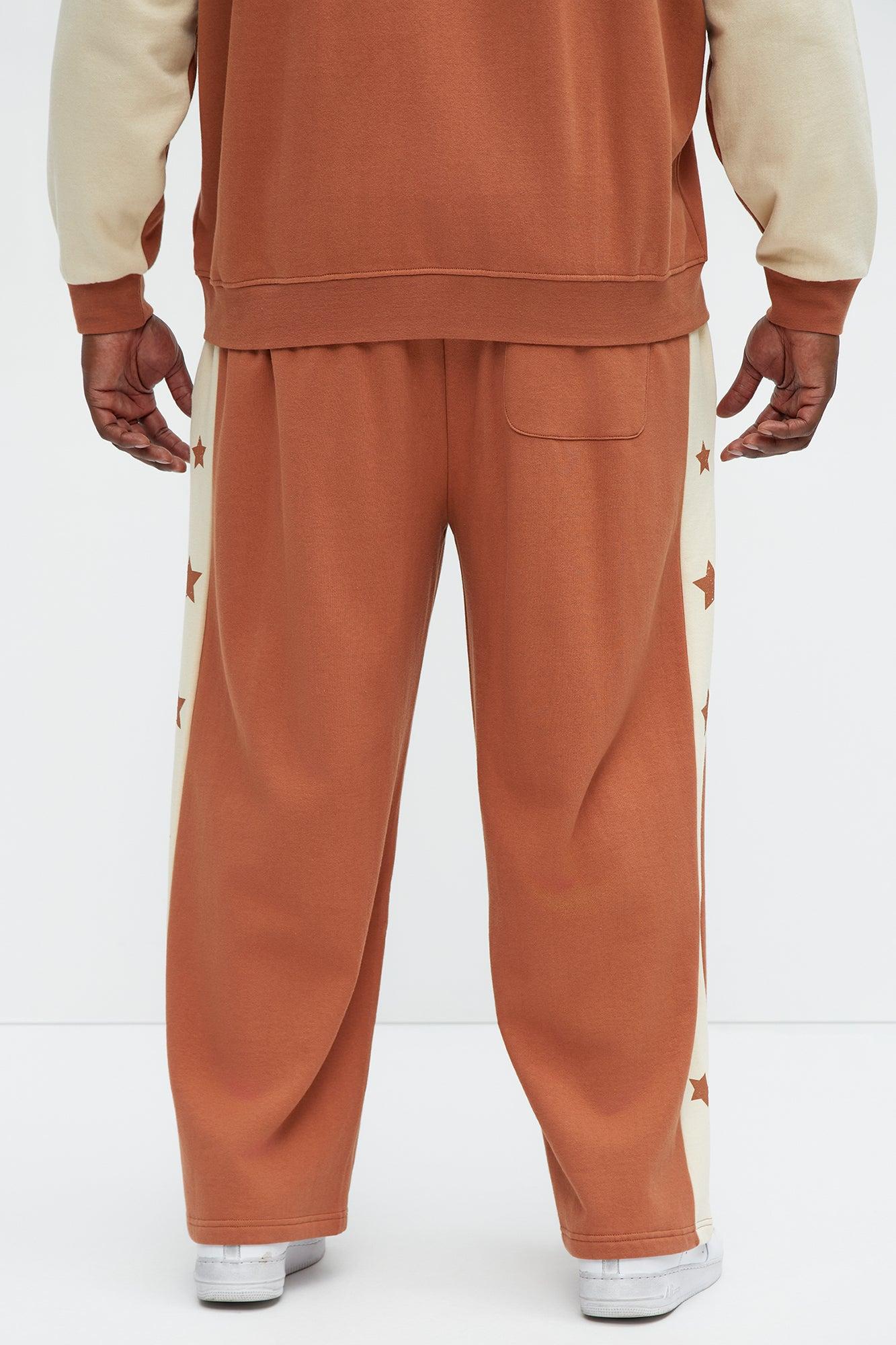 Never Give Up Sweatpants - Brown/combo Product Image
