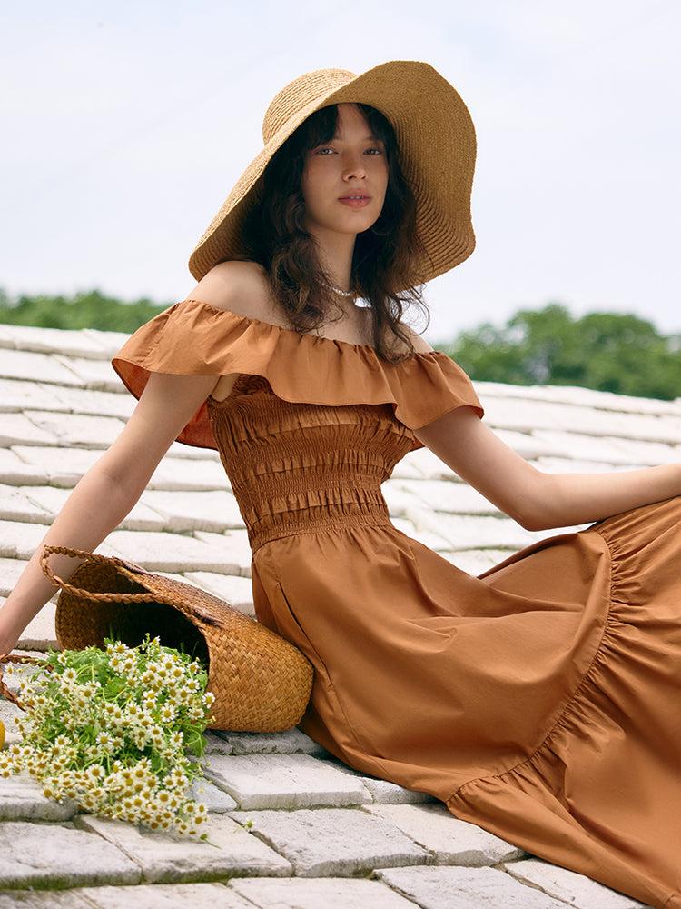 Ruffle Off Shoulder Women Maxi Dress Product Image
