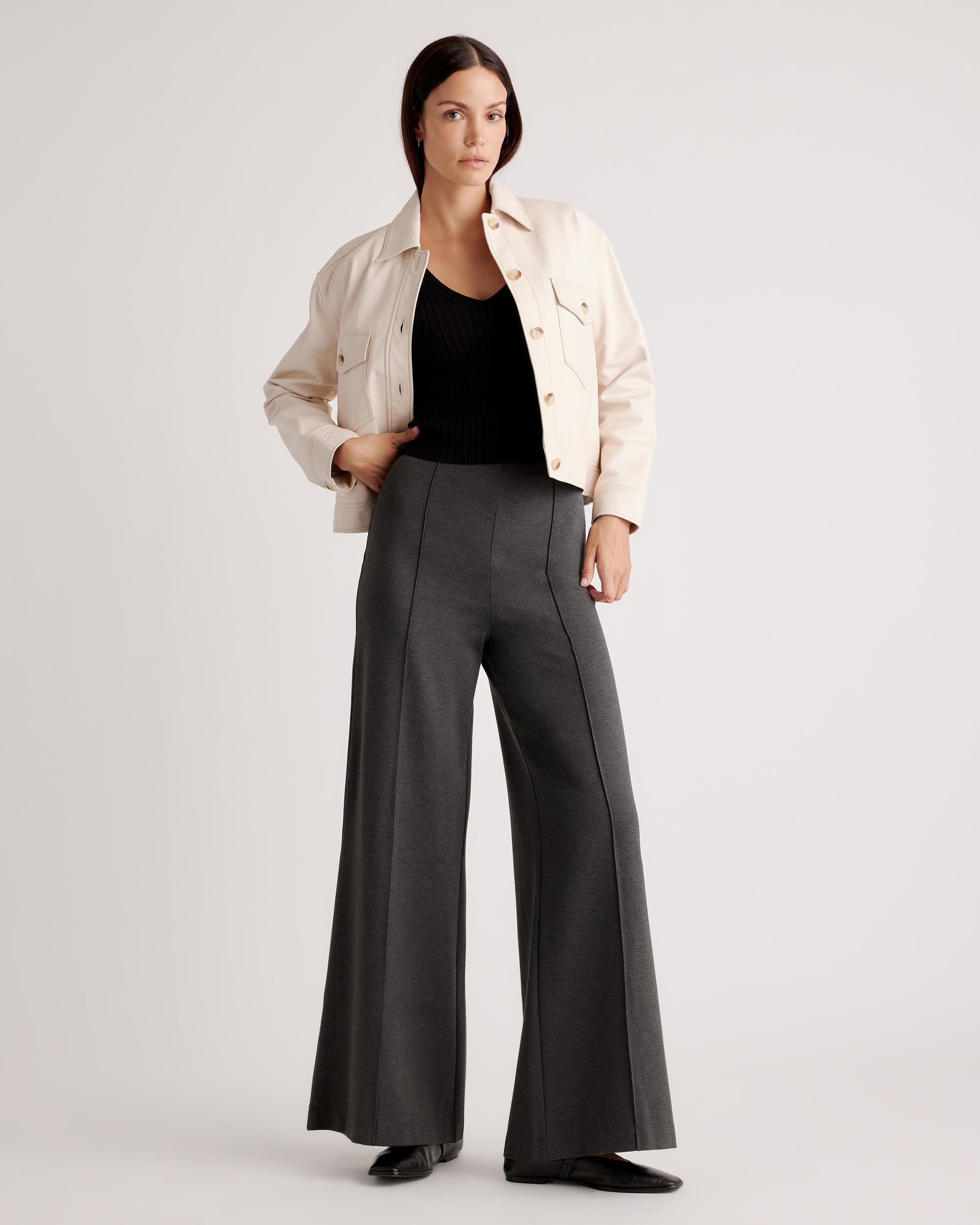 Quince | Women's Ultra-Stretch Ponte Super Wide Leg Pants Rayon Product Image