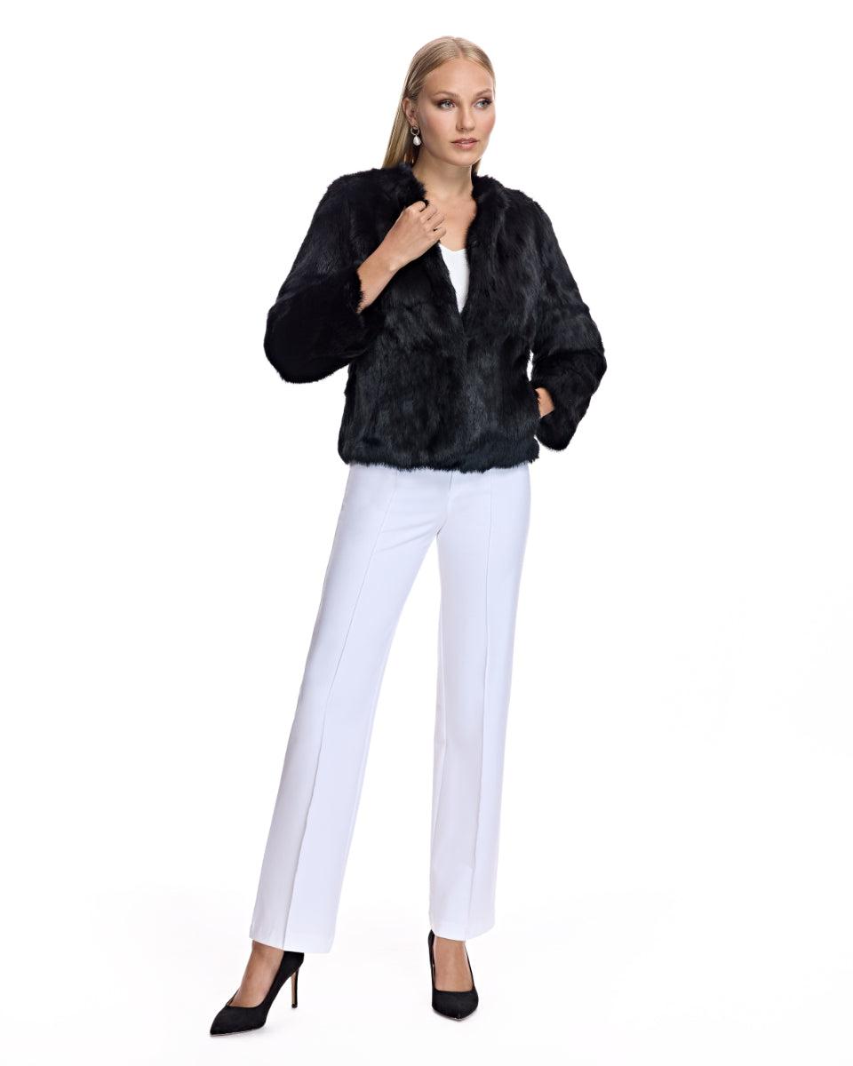 Collarless Rabbit Jacket Product Image