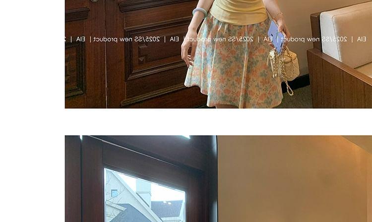 Maternity Elastic Waist Floral Print A-Line Skirt (Various Designs) Product Image