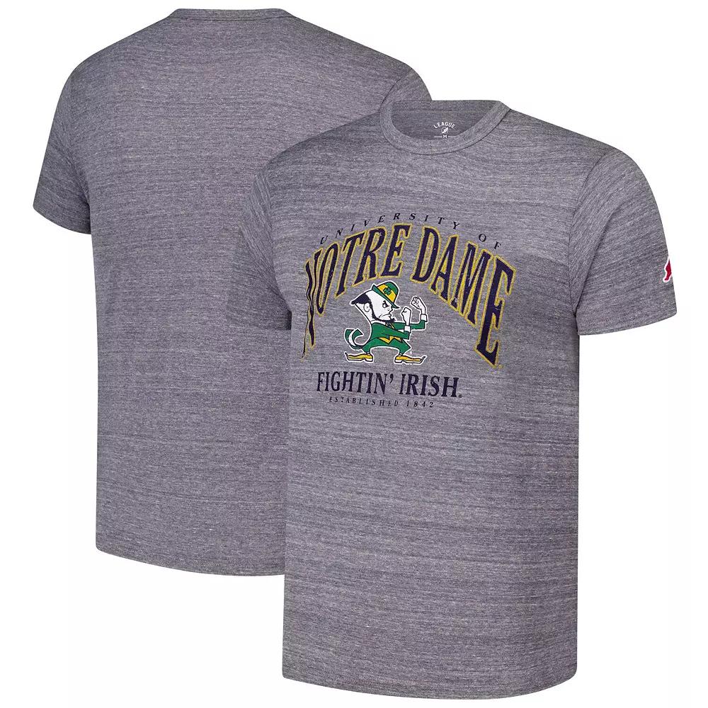 Men's League Collegiate Wear Heather Gray Notre Dame Fighting Irish Tall Arch 2.0 Victory Falls Tri-Blend T-Shirt,  Product Image