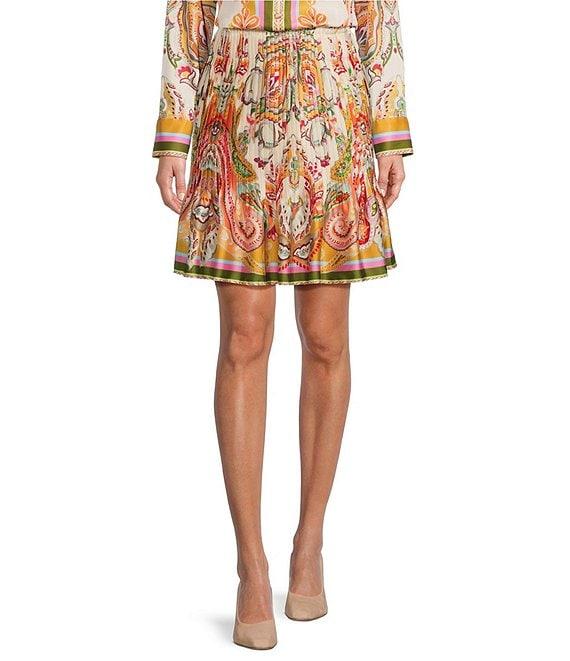 Antonio Melani Rosa Printed Satin Twill Skirt Product Image