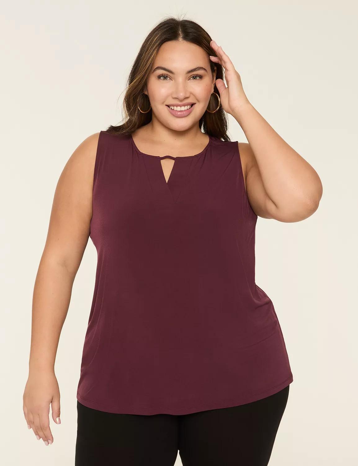 Notch-Neck Cutout-Detail Tank Product Image