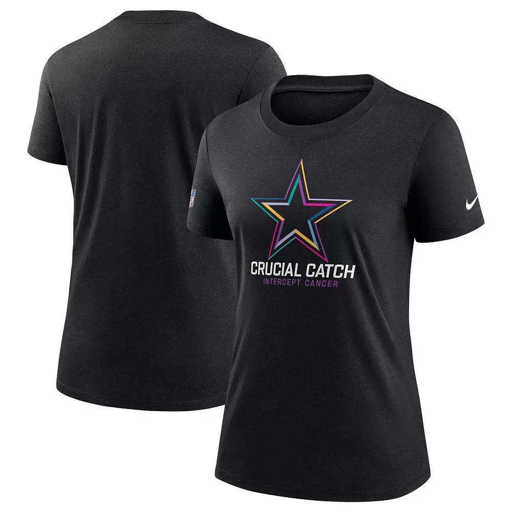 Women's Nike  Black Dallas Cowboys 2024 NFL Crucial Catch Tri-Blend T-Shirt, Size: Medium Product Image