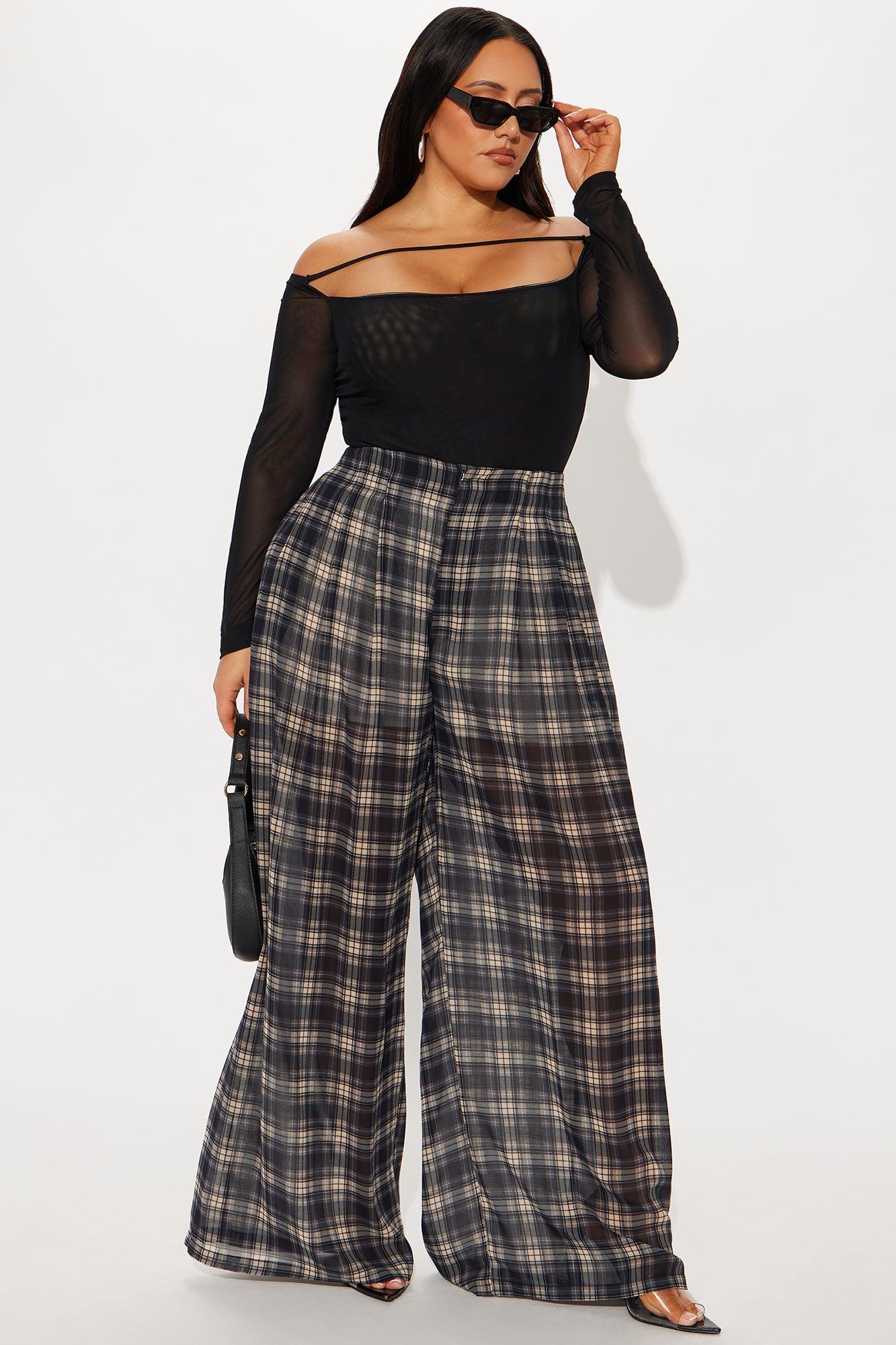 Check On You Wide Leg Pant - Black/combo Female Product Image
