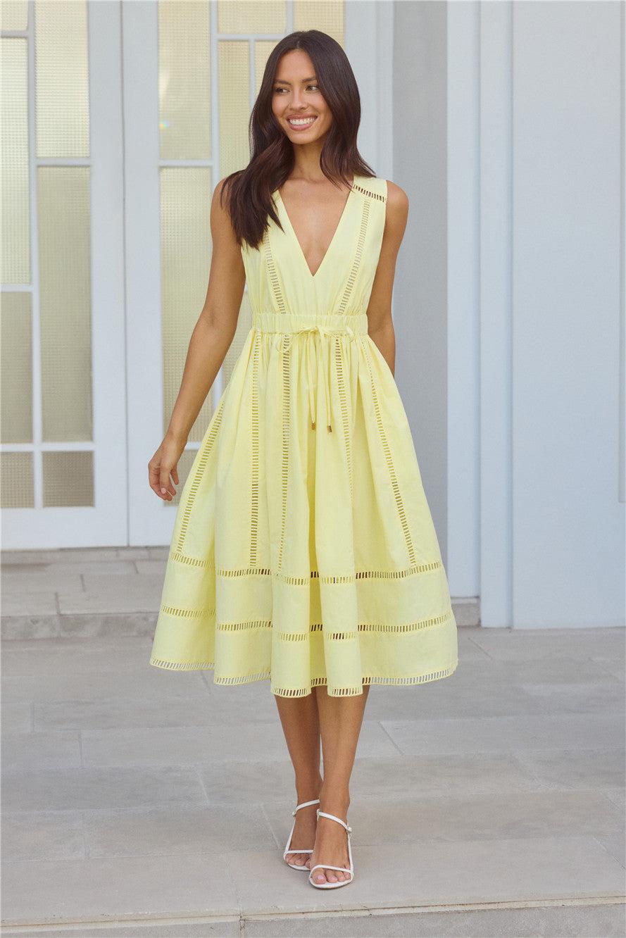 Golden Hour Magic Midi Dress Yellow Product Image