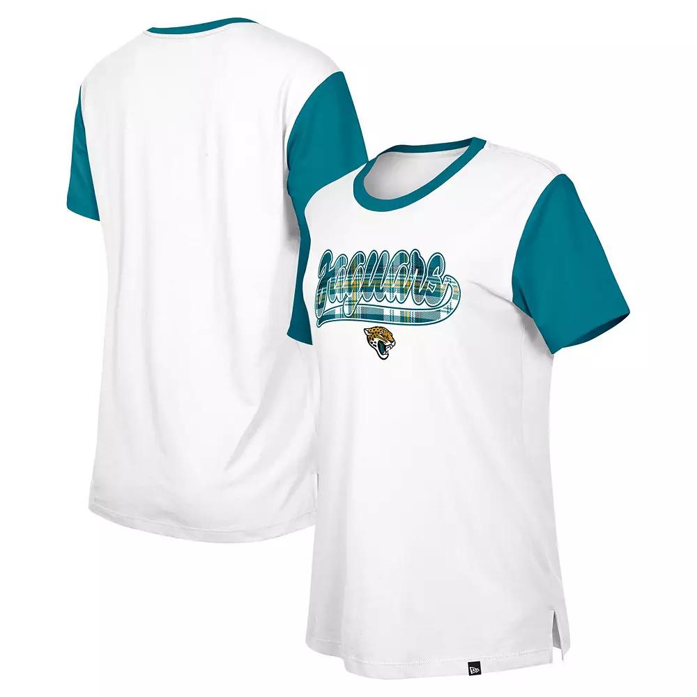 Women's New Era White/Teal Jacksonville Jaguars 3rd Down T-Shirt, Size: XS Product Image
