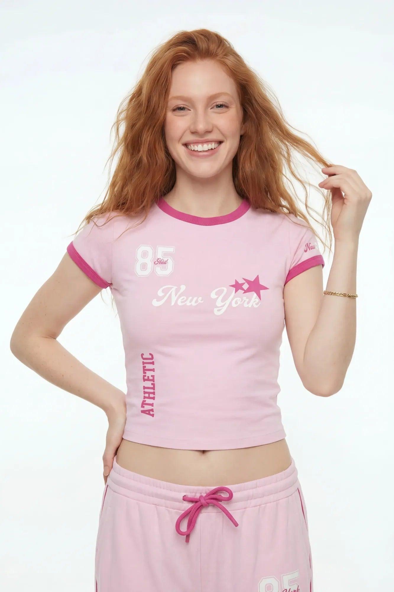 New York Graphic T-Shirt & Wide Leg Pant Set Female Product Image
