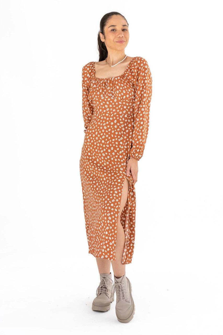 Rust Daisy Milkmaid Maxi Dress Product Image