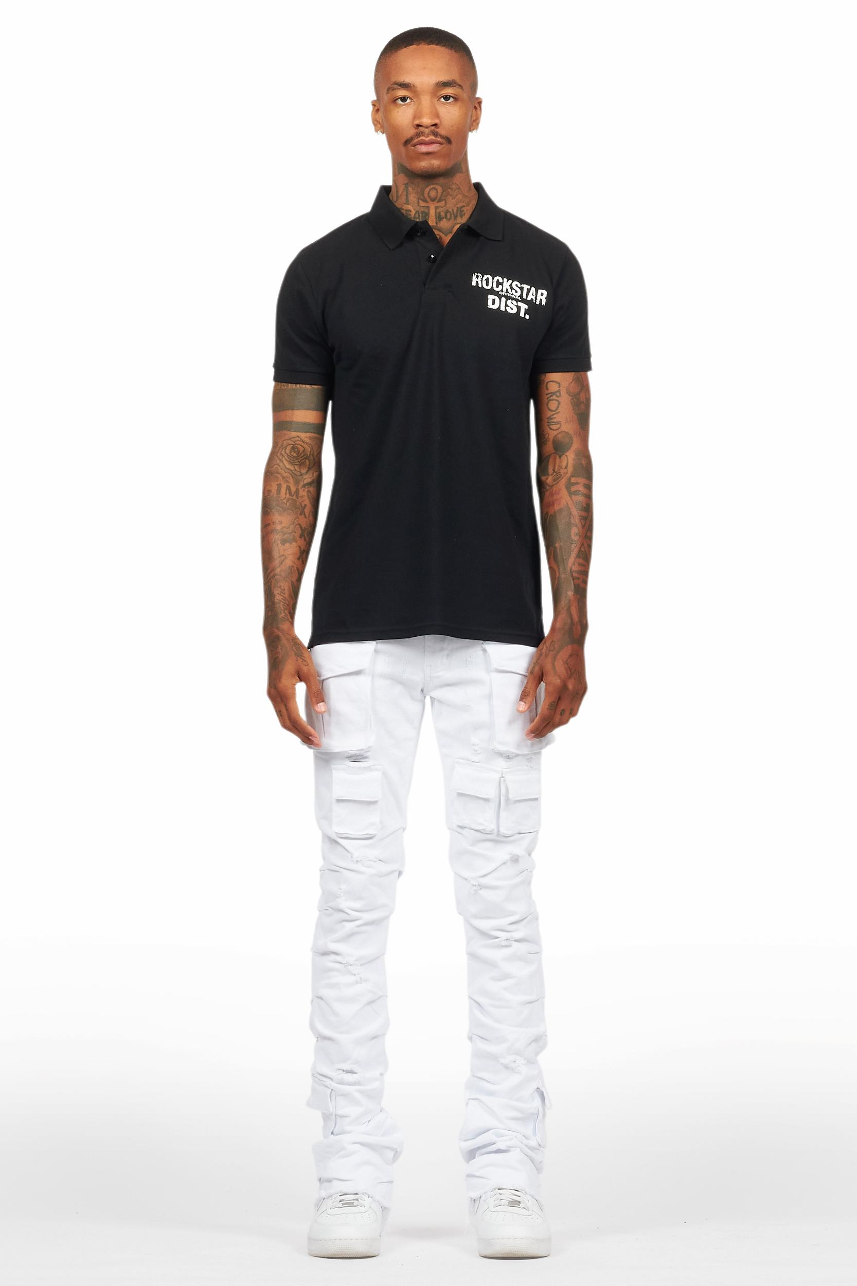 Gentry White Stacked Flare Jean Male Product Image