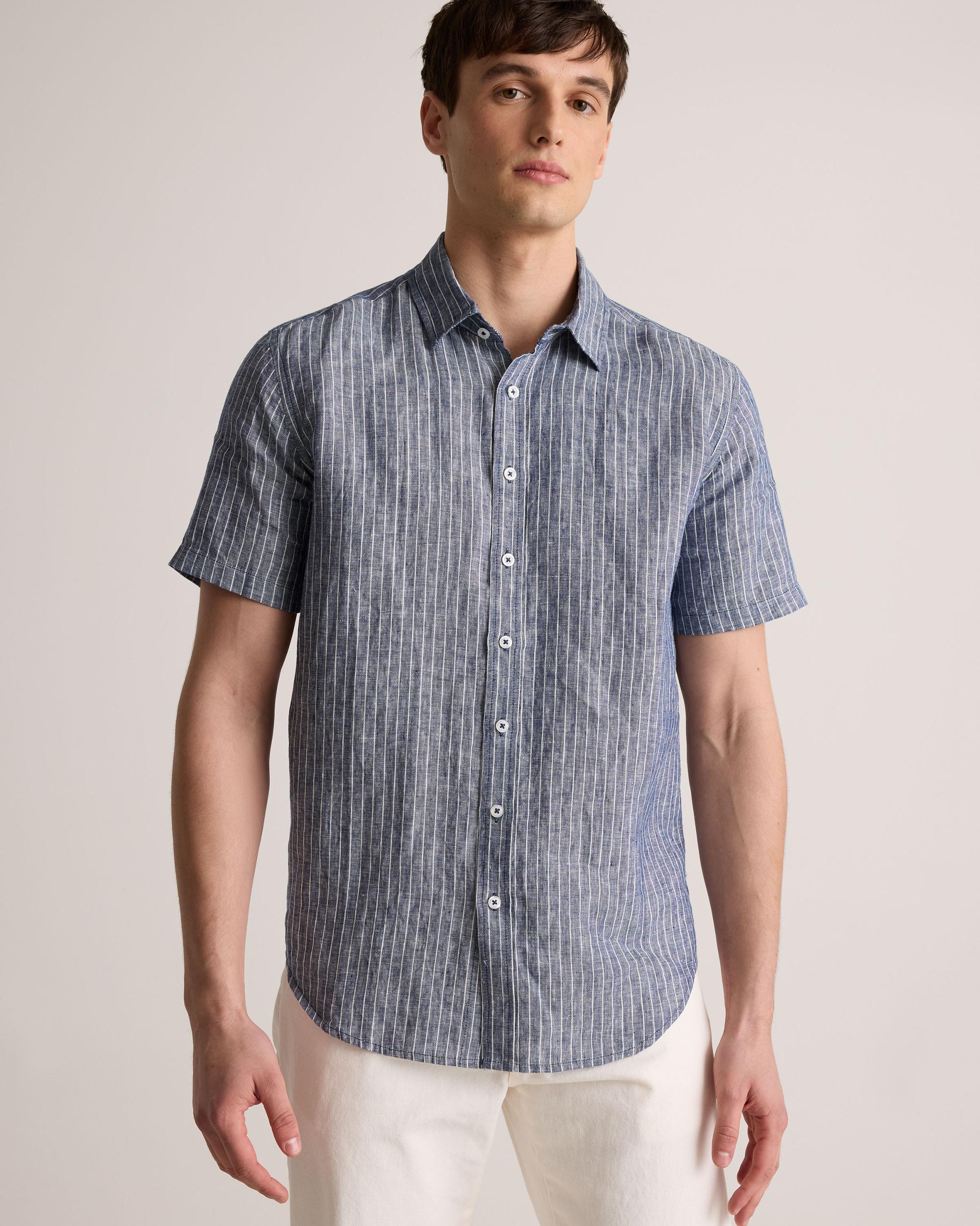 Quince | Men's 100% European Linen Relaxed Short Sleeve Shirt Product Image
