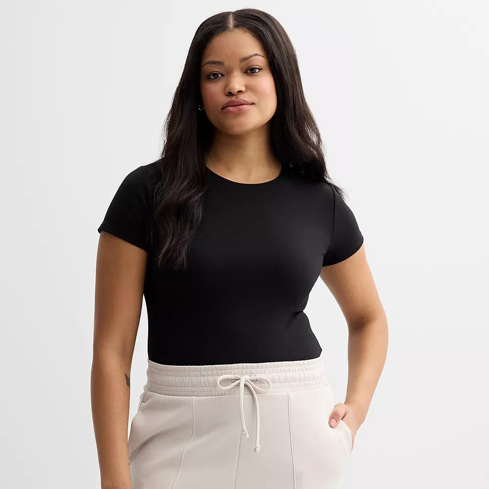 Women's FLX Affirmation Short Sleeve Bodysuit, Size: XL, Mineral Black Product Image