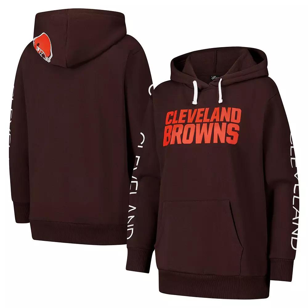 Women's G-III 4Her by Carl Banks Brown Cleveland Browns Extra Inning Pullover Hoodie, Size: Medium Product Image