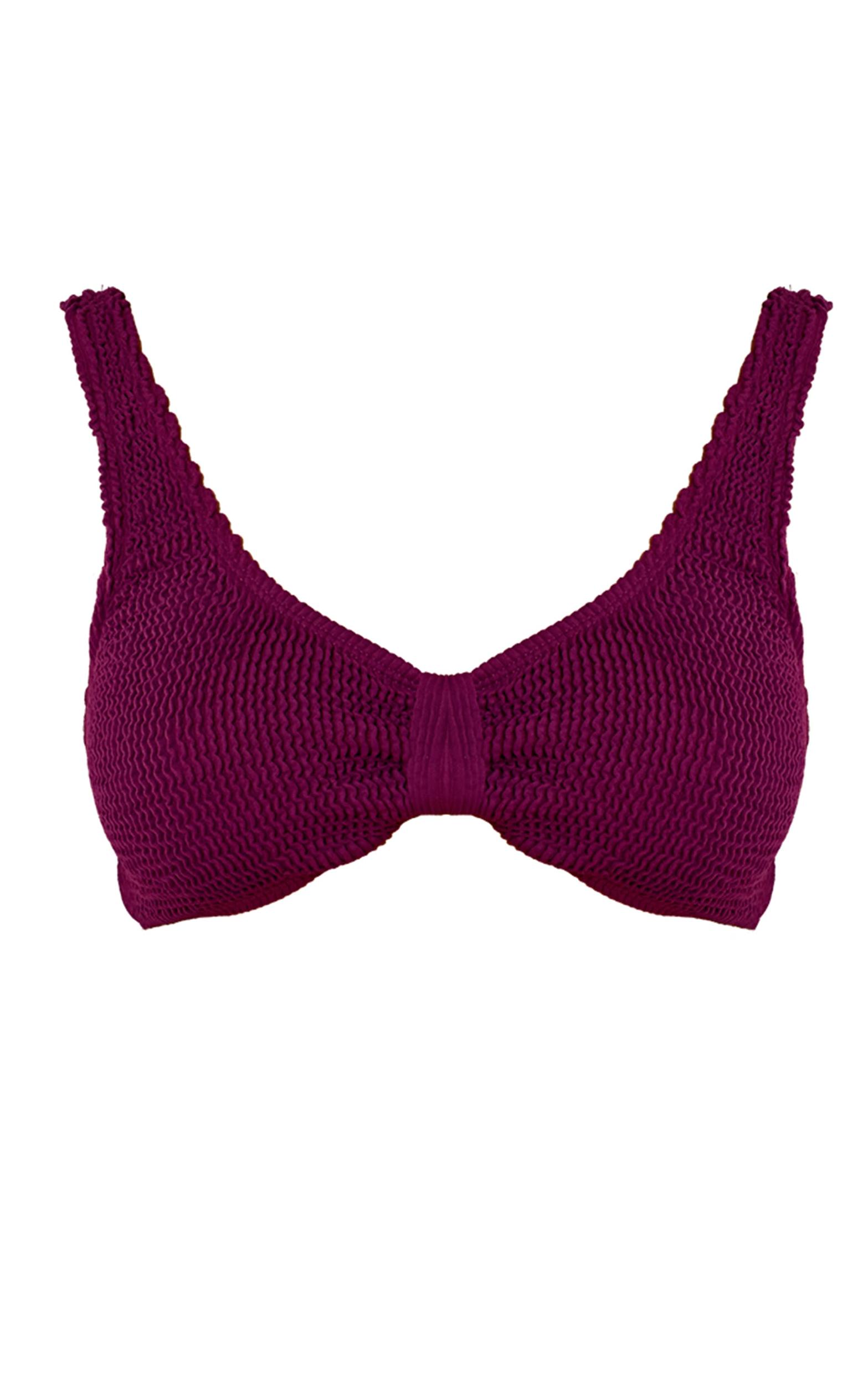 Purple Crinkle Knot Front Bikini Top Product Image