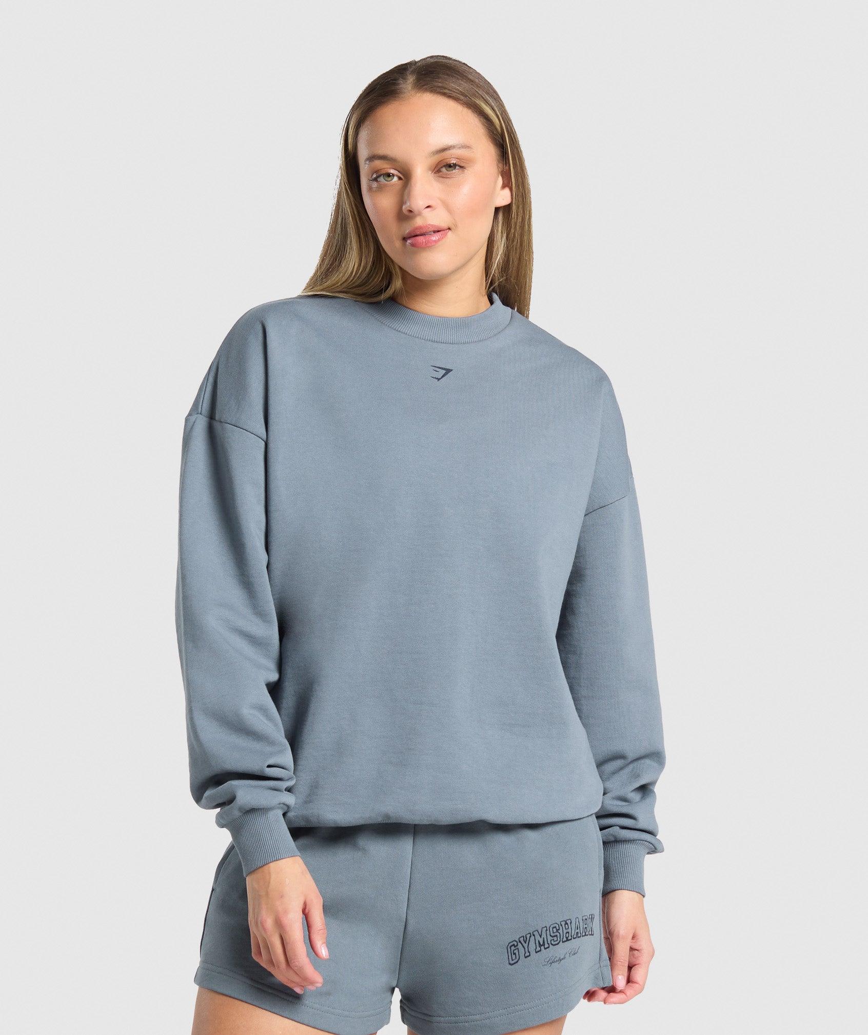 Gymshark Campus Classics Graphic Sweatshirt - Iron Blue Female Product Image
